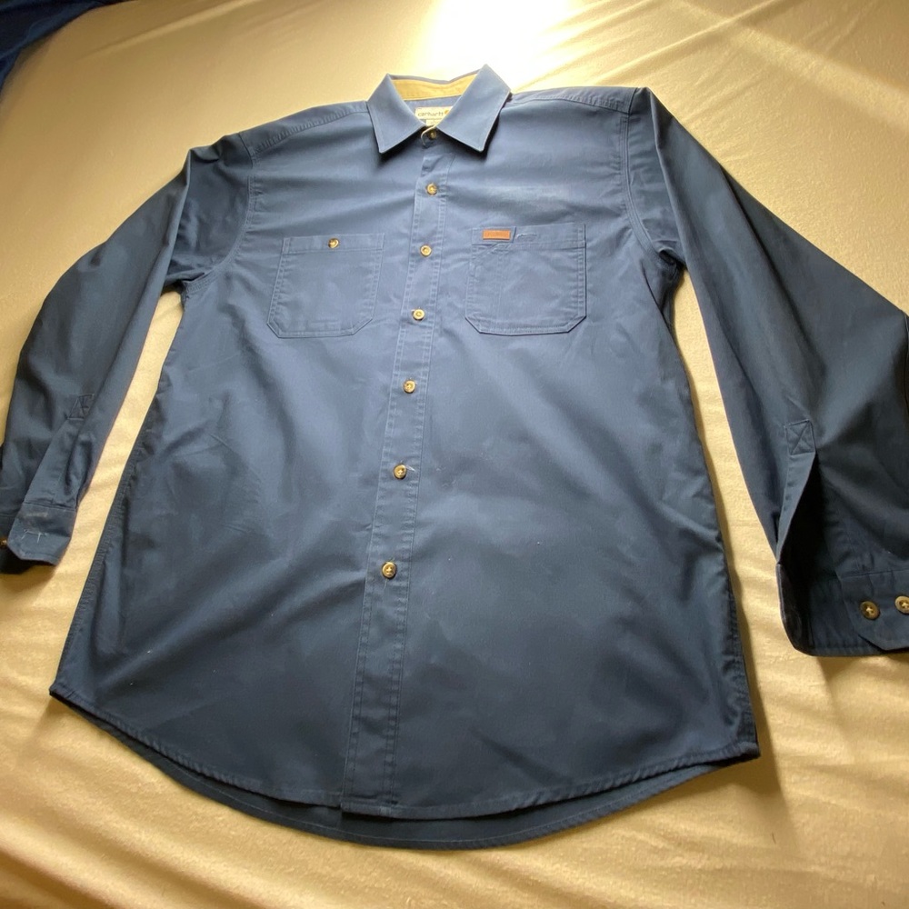 Carrhart Mens Tradesman Workshirt. Sz L Blue